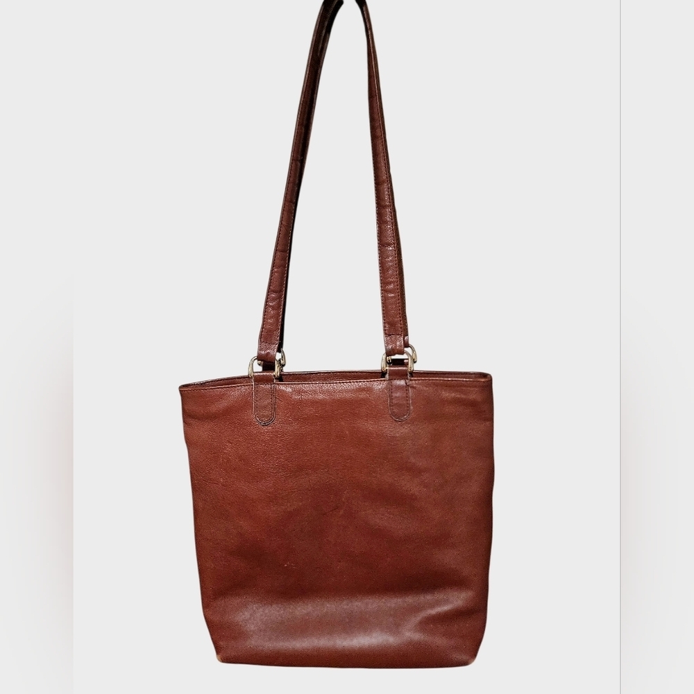 Vintage SAS Leather Tote Purse – Made in USA | Classic Brown Shoulder Bag